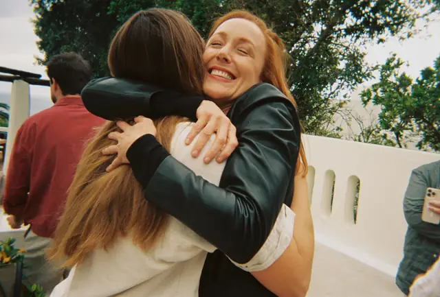 The hug at the door