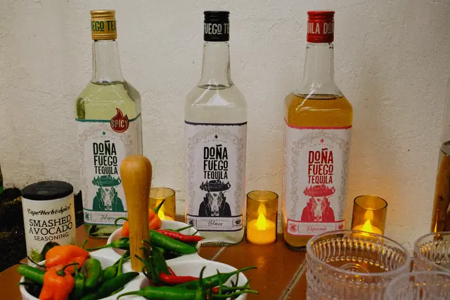 Fuego Tequila at the drinks table